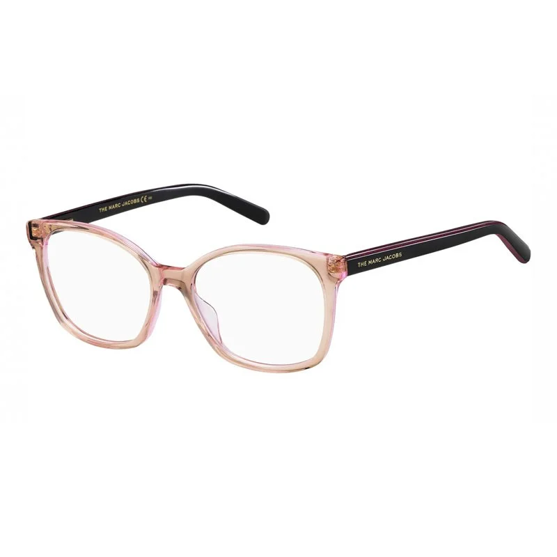 Marc Jacobs MARK 464 0130 00 Transparent Pink/Black 53mm Eyeglasses New Authe...